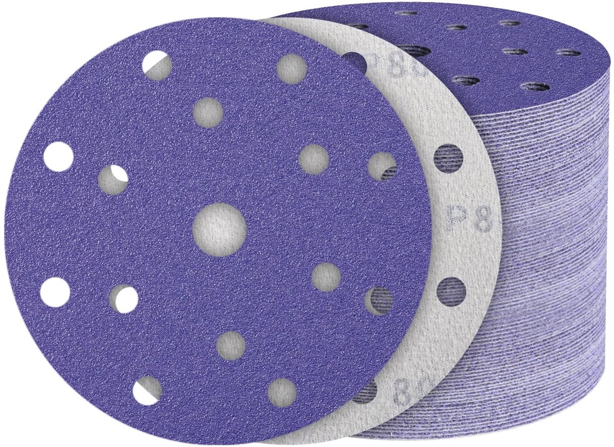 Schuurdiscs 150mm - 50 Stuks Grit 80 voor Orbital Sander