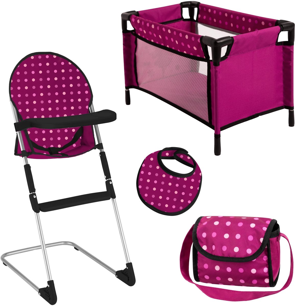Poppenreisset 4-delig met accessoires