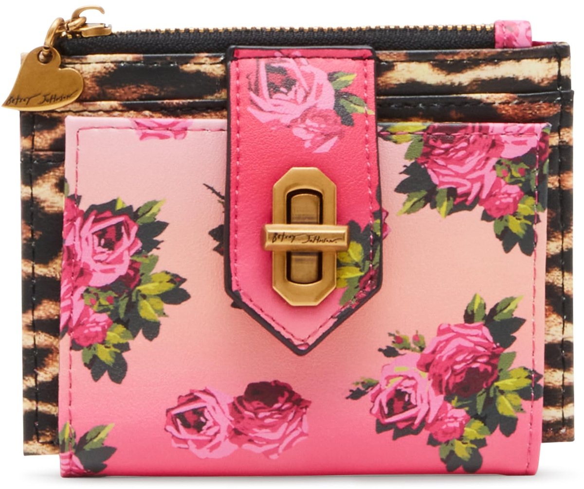 Bifold Wallet met Floral en Leopard Design - Multicolor