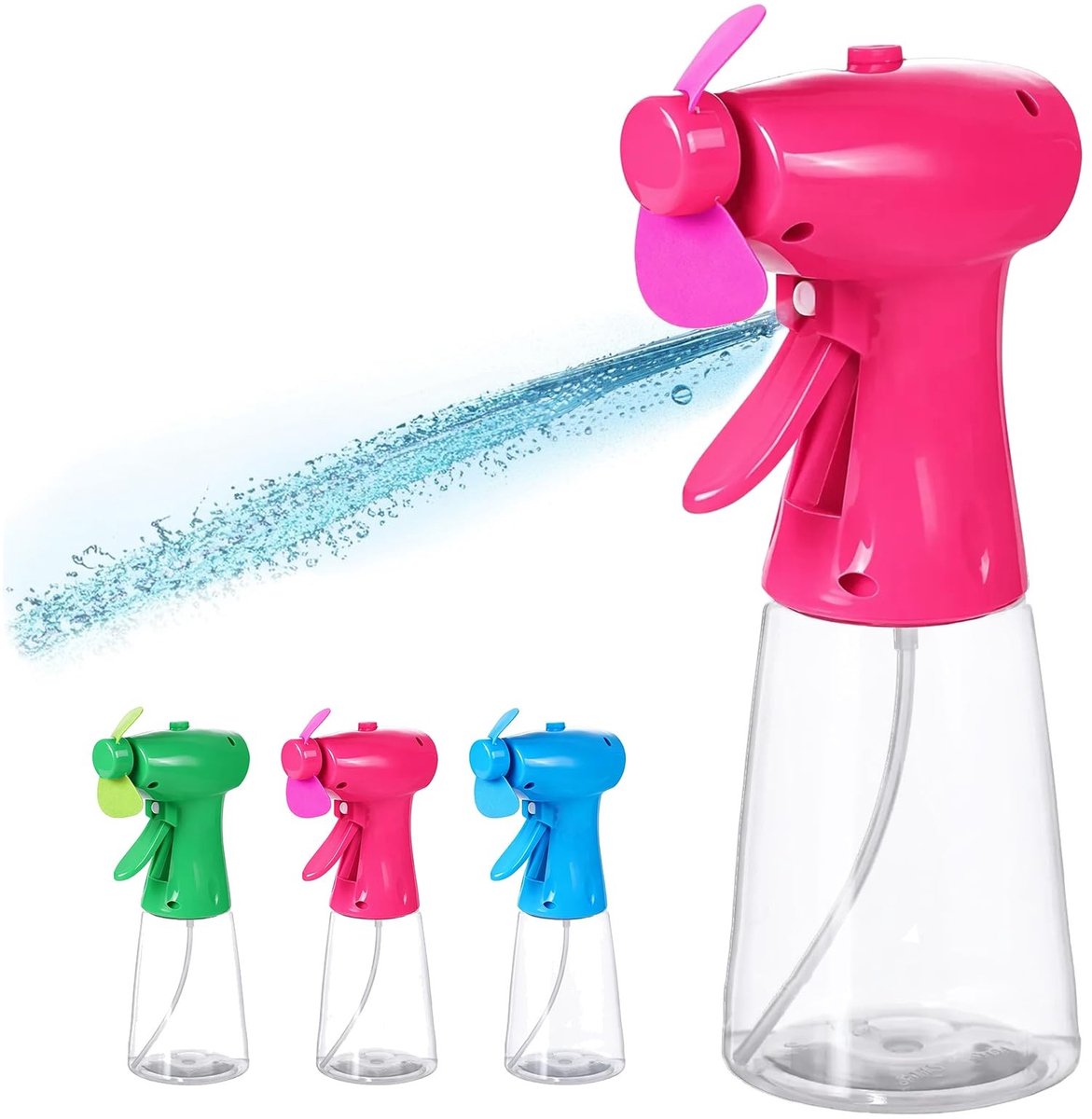 Handventilator met Mini Sprayfles - Kleur: Roze