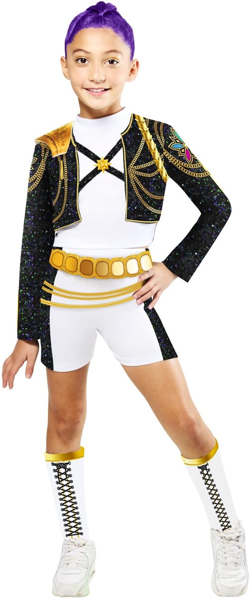 K-Pop kostuum voor kinderen - Rumi Gold top en shorts - 5-6 jaar