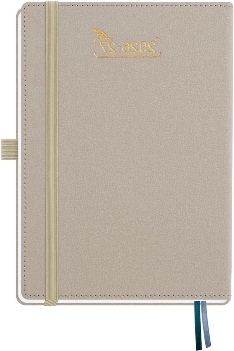 Zakagenda 18 Maanden - Planner Weekoverzicht - Afspraken Plannen - PU-leren Hardcover - A5 21 x 15.5 cm - Beige