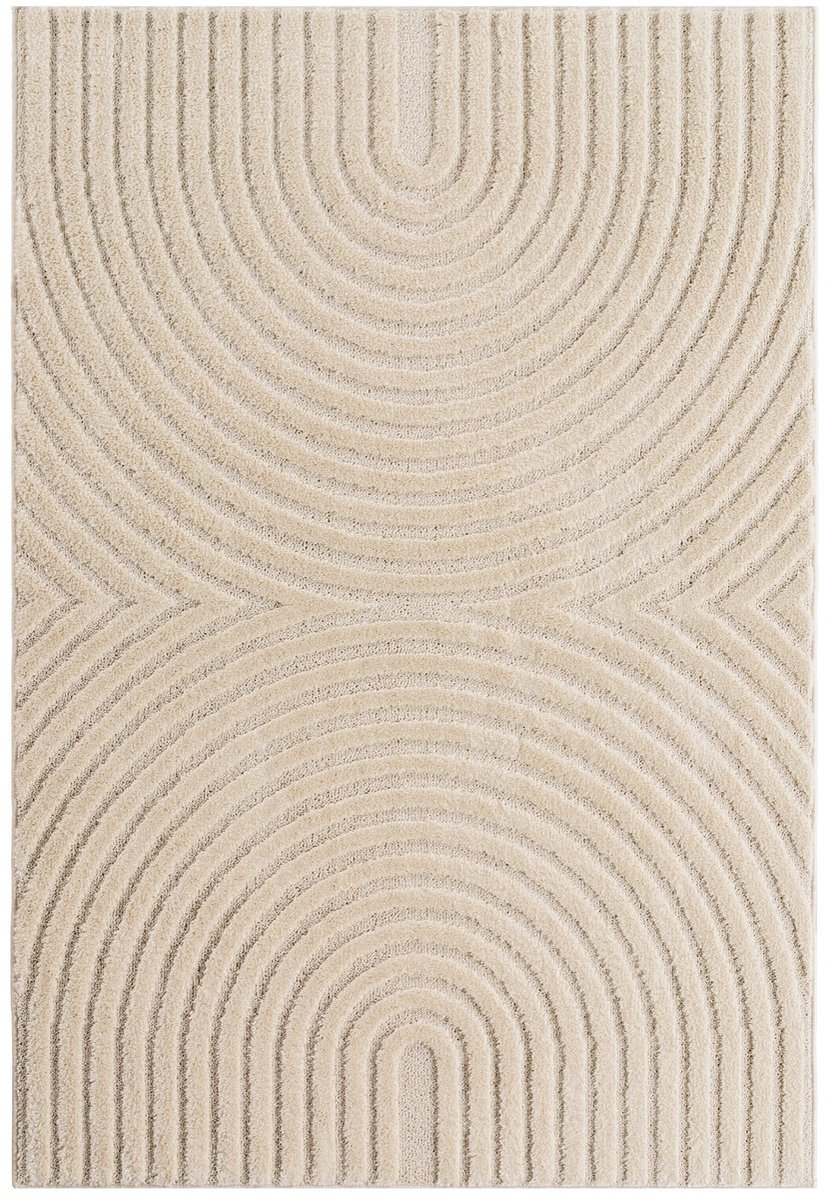 Dutch XXL Japandi Vloerkleed | Tapijt | Art | Bogen | Crème | 80x250 cm