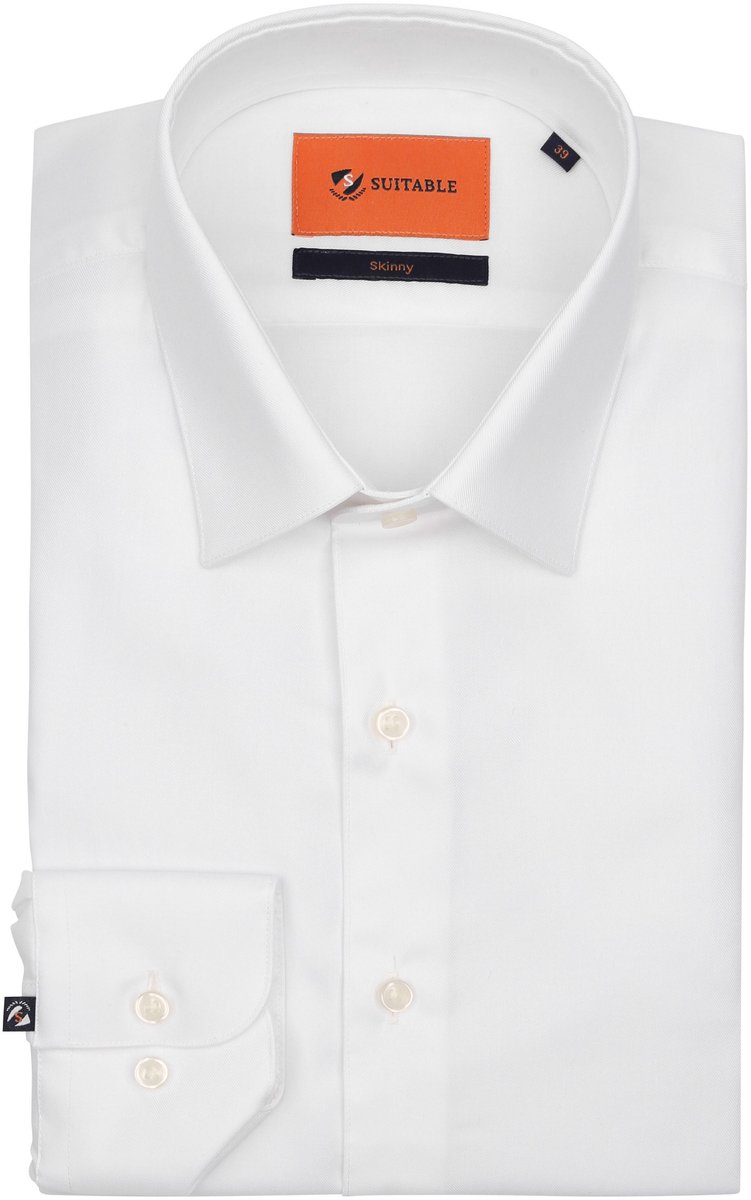 Suitable Twill Overhemd Wit - Maat 39 - Heren - Overhemden Formeel
