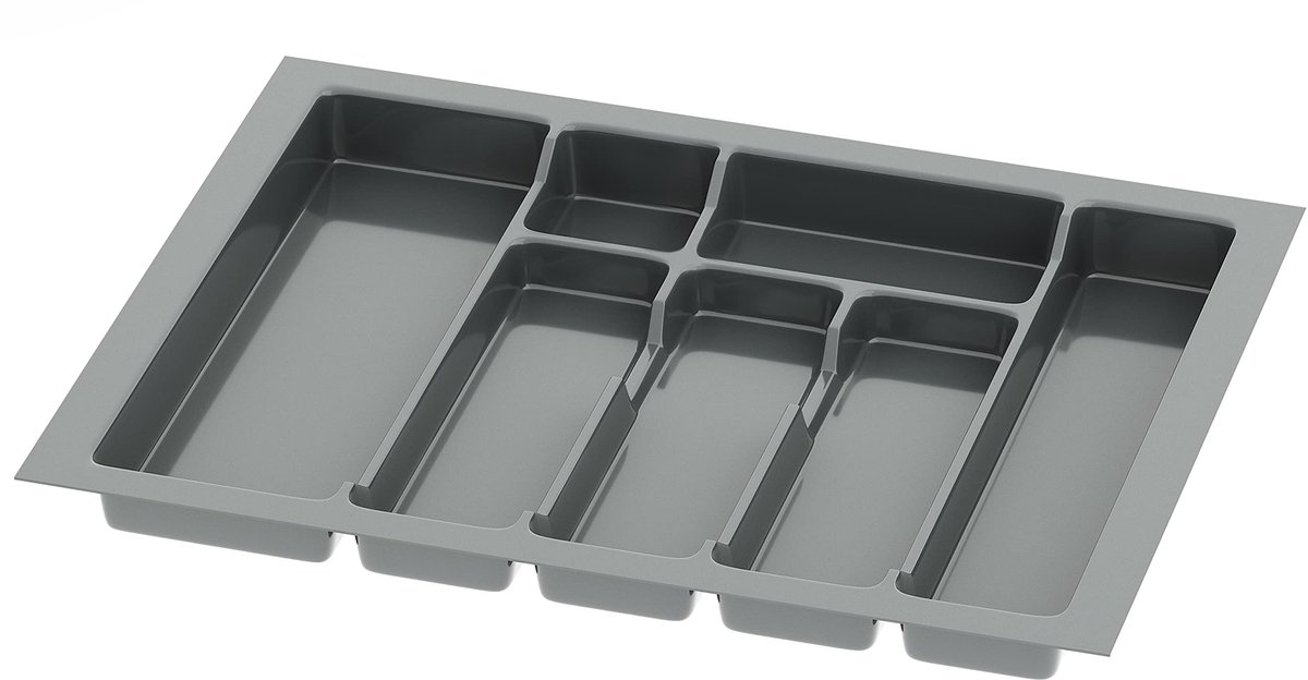Famanu – Bestekbak voor laden 60 cm, breedte 53 cm x diepte 43 cm, kan op maat gesneden worden, met 7 vakken, kleur: antraciet
