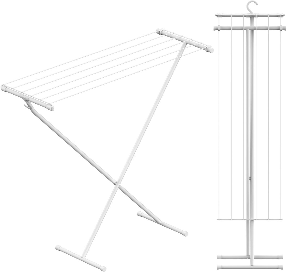 Famanu – Compacte wasdroger met opberghaken, praktisch en stabiel, neemt weinig ruimte in, 90 x 32 x 83 cm, 5,5 m droogoppervlak