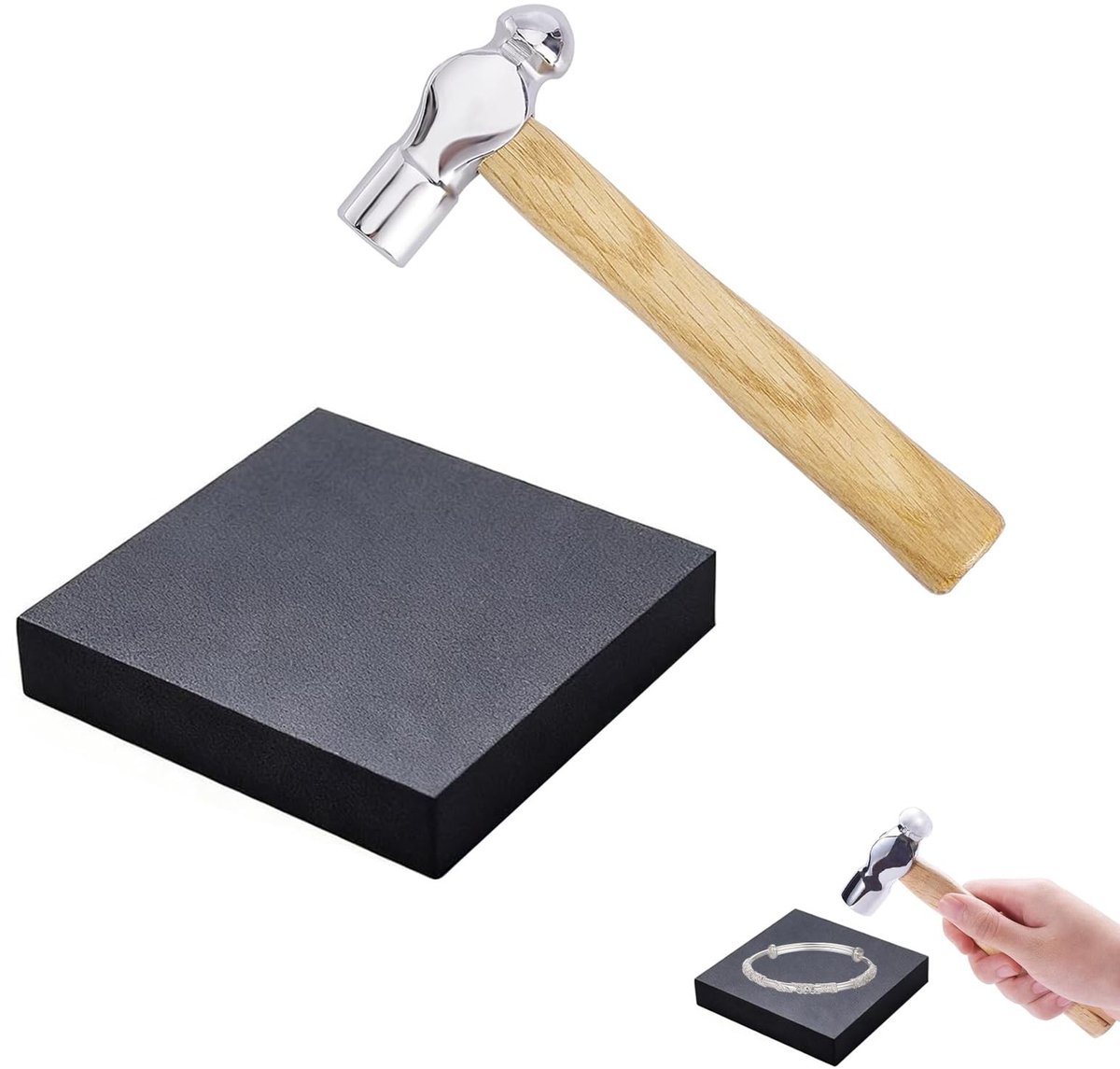 Solidchoice - Mini Hamer met IJzeren Kop voor Sieraden en DIY Klussen