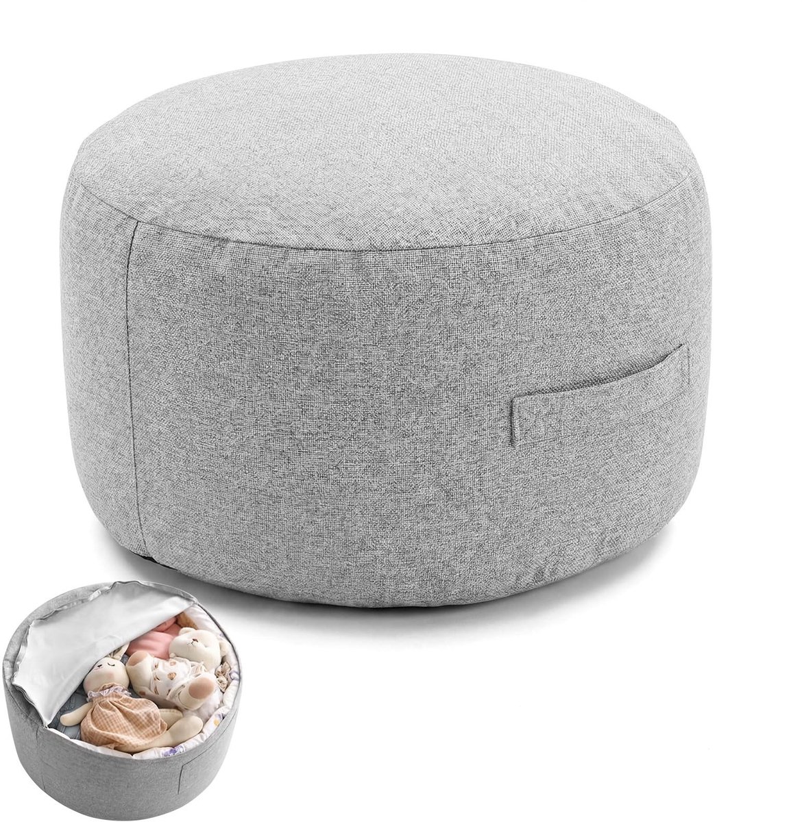 Solidchoice - Opbergdeken voor Knuffels, Ronde Zitzak zonder Vulling