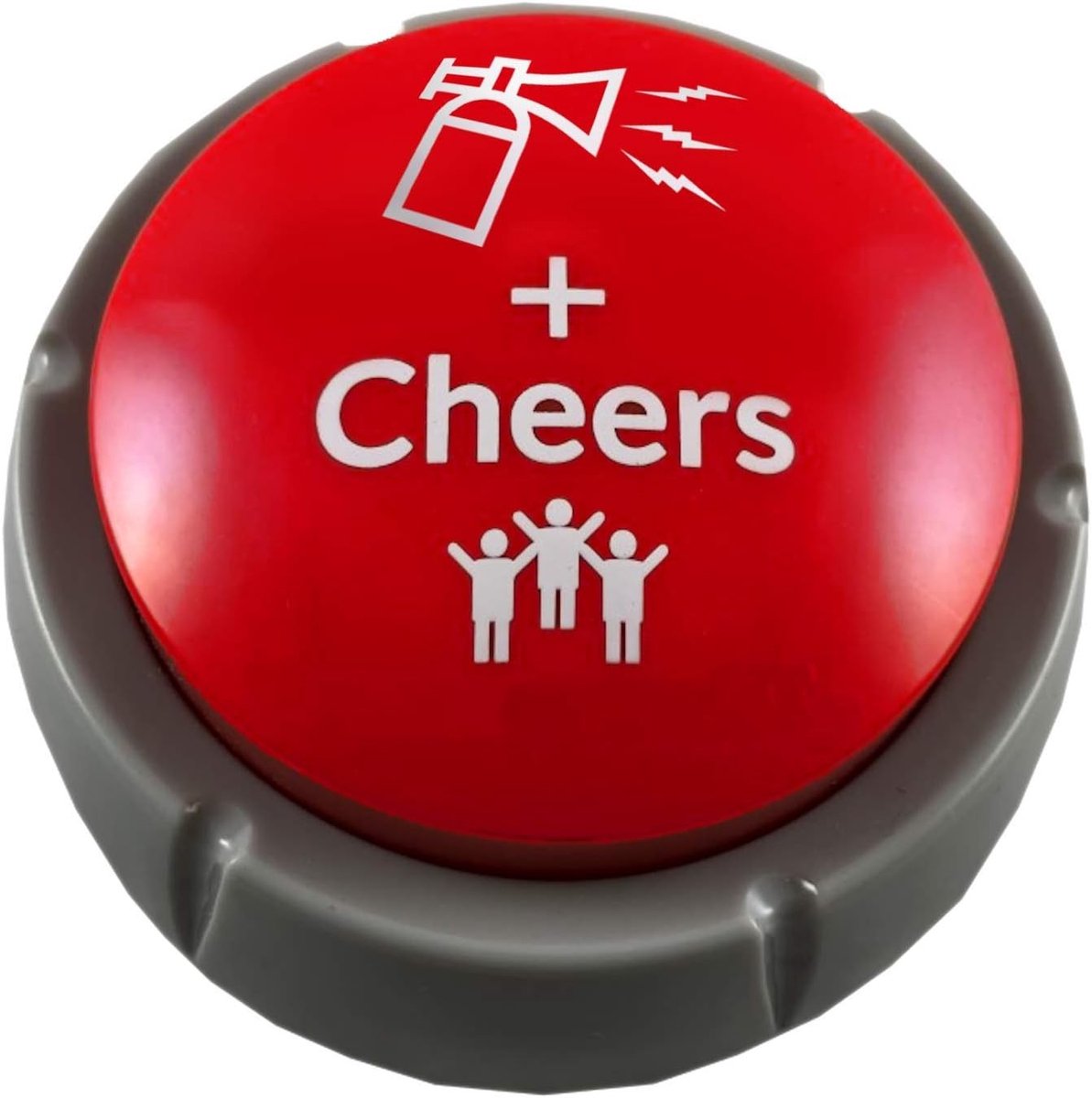 Luchthoorn - Zwart - Geluidseffect met Applaus en Cheers - Party Geluidsknop voor Feest en Kantoor