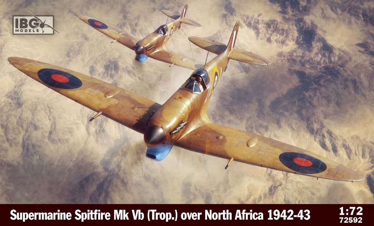 IBG Models Modelbouwpakket Vliegtuigen - 72592 Supermarine Spitfire Mk.V Trop. over North Africa 1942-1943 WWII - Brits Jachtvliegtuig Plastic - 1:72 - Modelbouw