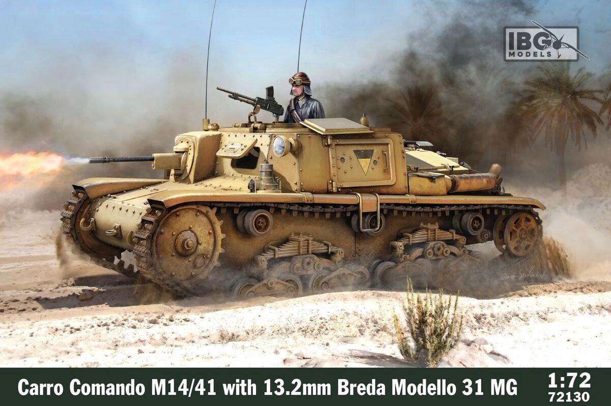 IBG Models Modelbouwpakket Auto - 72130 Carro Comando M14/41 met 13,2mm Breda Modello 31 MG WWII - Italiaans Commandovoertuig Plastic - 1:72 - Modelbouw