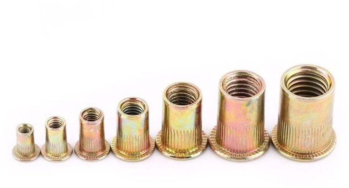 Klinknagelmoeren M4 - 100 Stuks - Hoogwaardig Koolstofstaal - Corrosiebestendig - Roestbestendig - Oxidatiebestendig - Moeren
