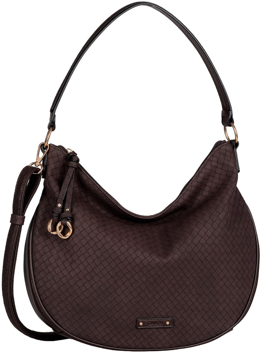 Gabor schoudertas Binta Hobo Bag Dark Brown donkerbruin