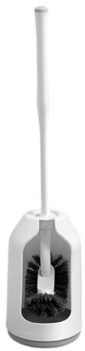 longziming -Toiletborstel met Houder - WC Borstel met Gebogen Borstelkop - Toilet Schoonmaakborstel met Lange Steel - Badkamer Toiletborstel Set - 44 cm