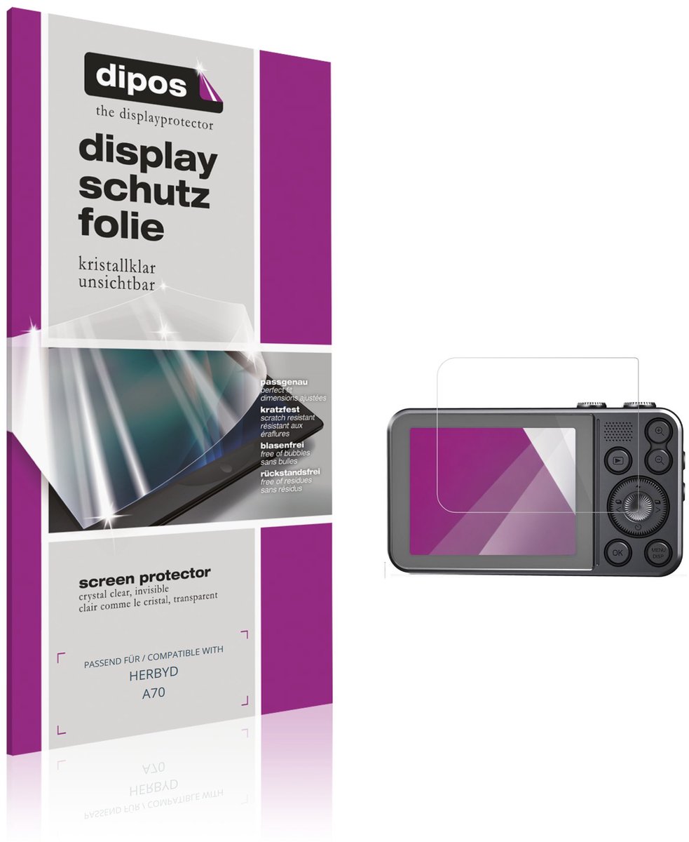 dipos – 4x Beschermfolie geschikt voor HERBYD A70 | Krasbestendige & heldere Screenprotector Ultra-Thin