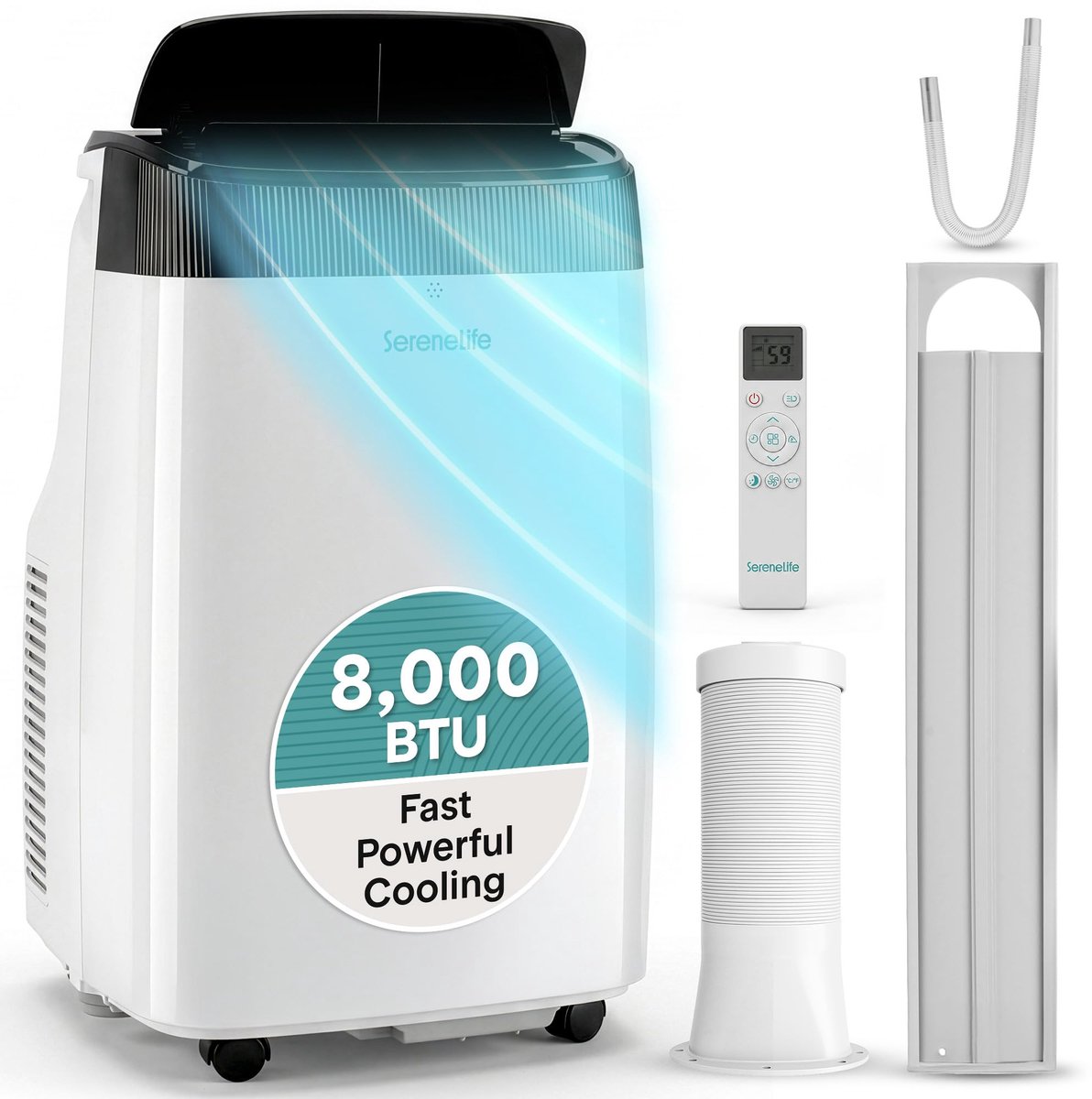 Mobiele airco 7000 BTU – Met WiFi en app – Ontvochtiger – Ventilator – Inclusief raamkit