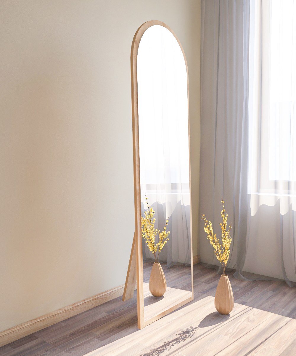 Asir - Wandspiegel - Natuurlijk - 50 x 160 x 2,2 cm