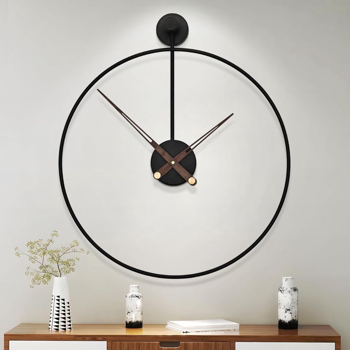 Zavio® Wandklok Industrieel - Klok Muur - Ronde Klok Modern