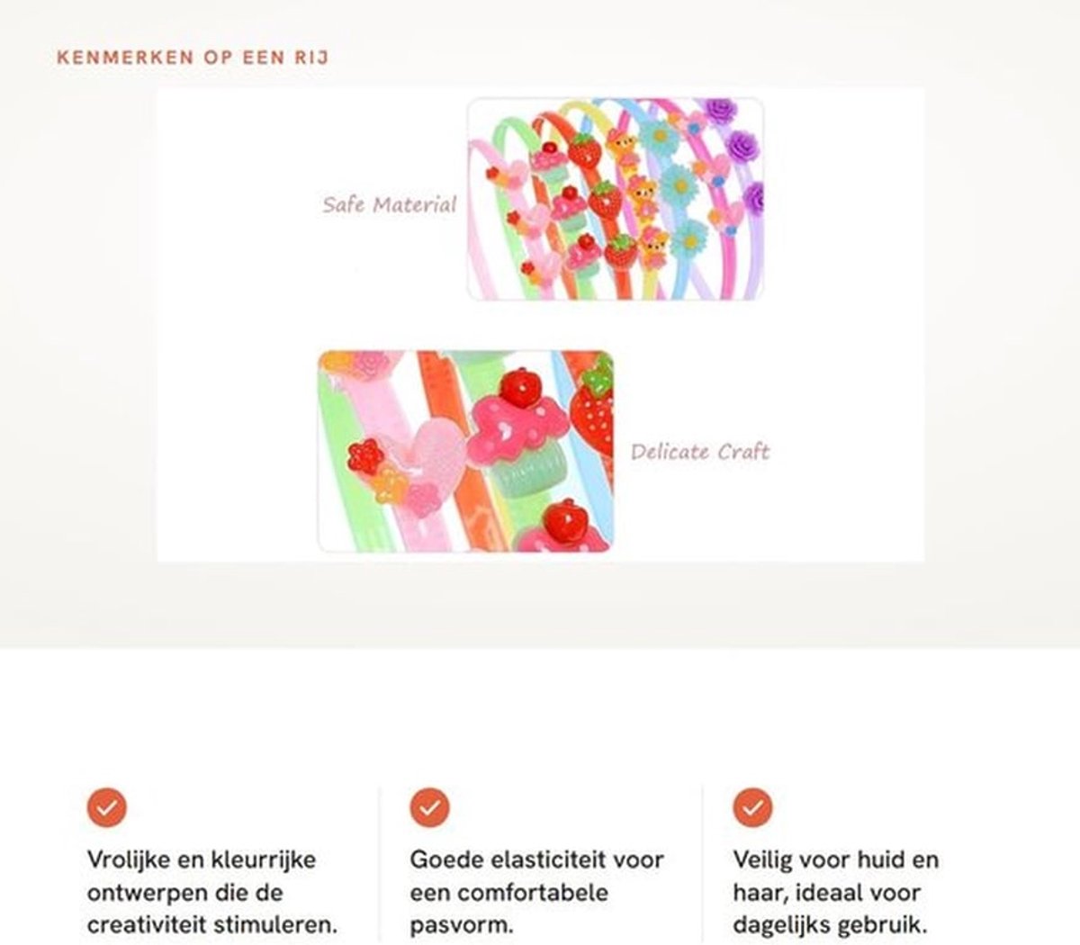 Hoofdband 5 Stuks - Elastische Haarband - Kunsthars - Milieuvriendelijk - Veilig en Niet Giftig - Geschikt voor Meisjes Boven 2 Jaar Oud - Haaraccessoire