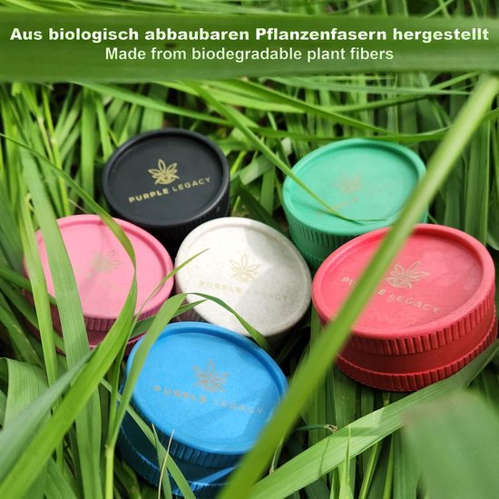 Afbreekbare Pollen Grinder Set - Wit - 2-delig - Van Plantaardige Vezels - Voor het Versnipperen van Kruiden en Specerijen — afbeelding 2