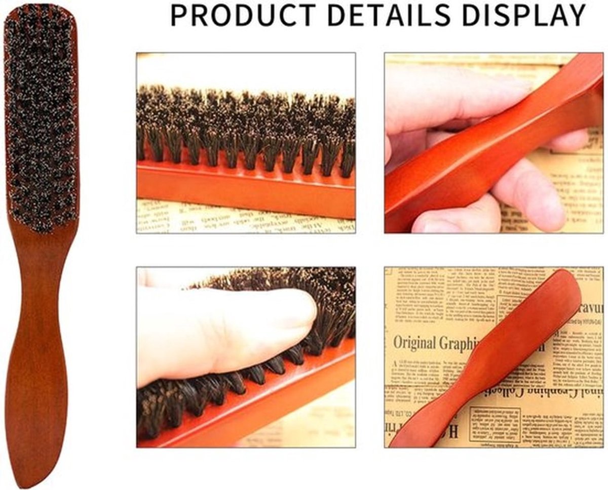 Haarborstel Varkenshaar - Set van 3 - Antiklit - Houten Handvat - Ergonomisch - Effectieve Haarverzorging - Haarborstelset