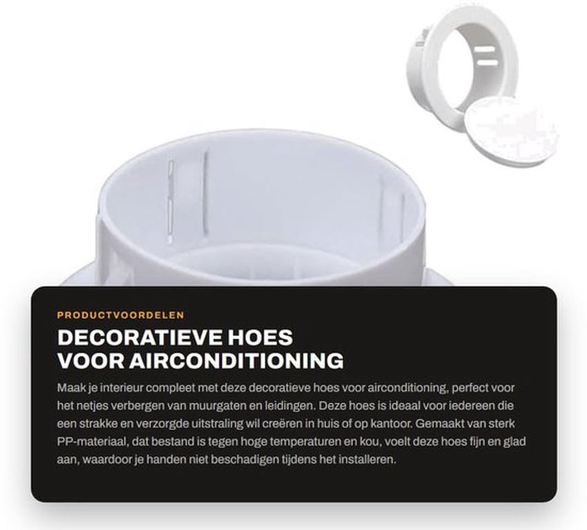 Decoratieve Hoes Sterk PP-Materiaal - Beschermhoes - Afdekking - Ventilatierooster - Eenvoudig te Installeren - 60 mm Gat - Luchtrooster