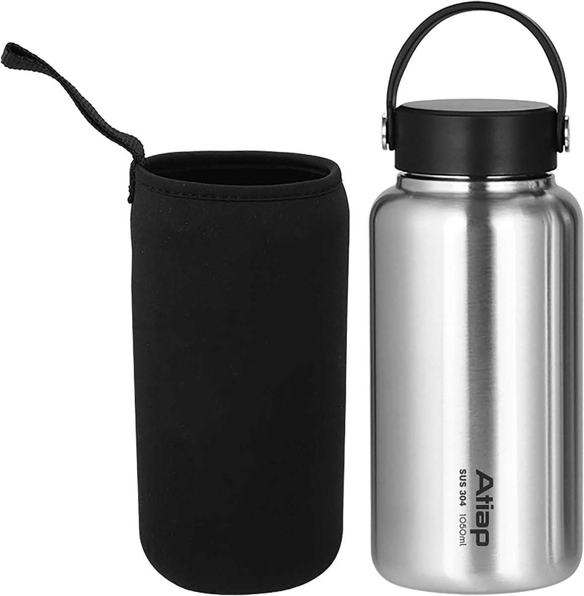 Grote RVS Fles - Zilver - 1050 ml - Roestvrij Staal - Voor Thuisgebruik