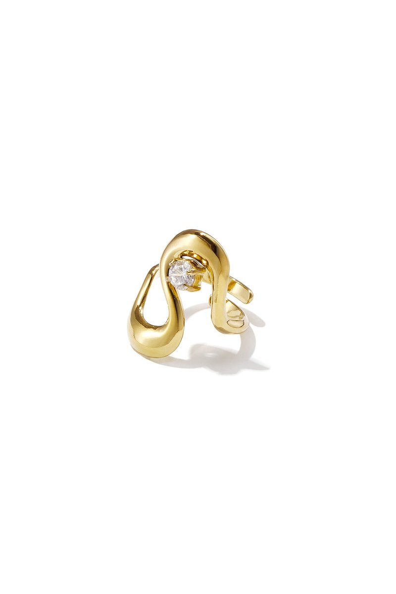 Lana - Verstelbare Ring - Strass - Stainless Steel - - Goud
