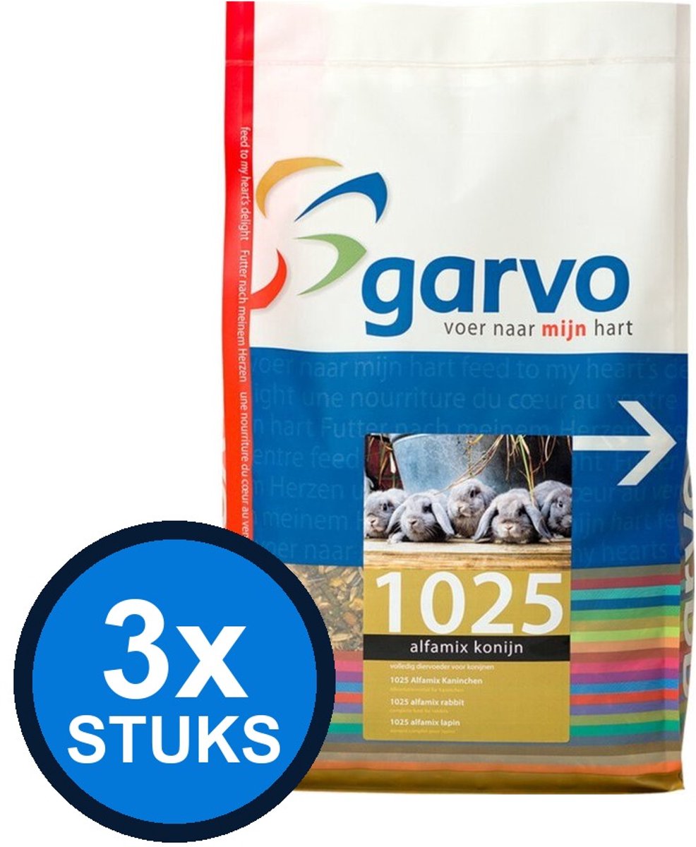 3x Garvo Alfamix Konijn - Konijnenvoer - 3kg