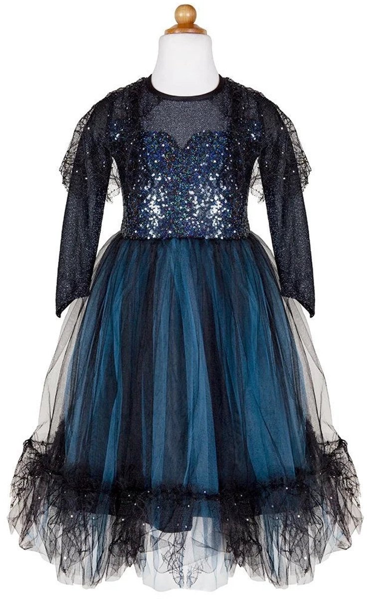 Great Pretenders Verkleedkledij Luna the Midnight Witch - Heksenjurk - 7/8 jaar
