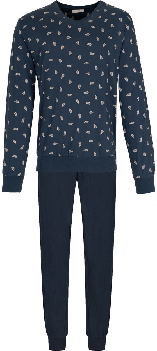 Katoenen heren pyjama donkerblauw Pastunette-S Blauw man M