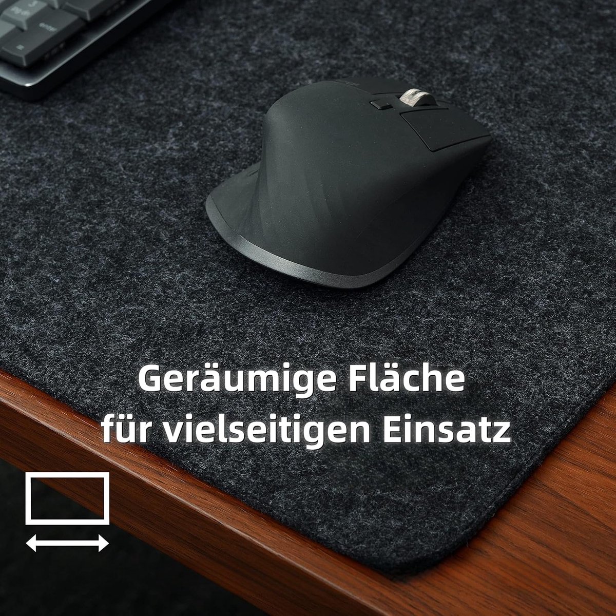 Vilten bureauonderlegger - 90 x 40 cm - Grote muismat - Bescherming van bureaublad - Antislip-onderzijde - Geschikt voor gaming en schrijven - Grijs — cadeau in Wonen & Interieur - foto 3
