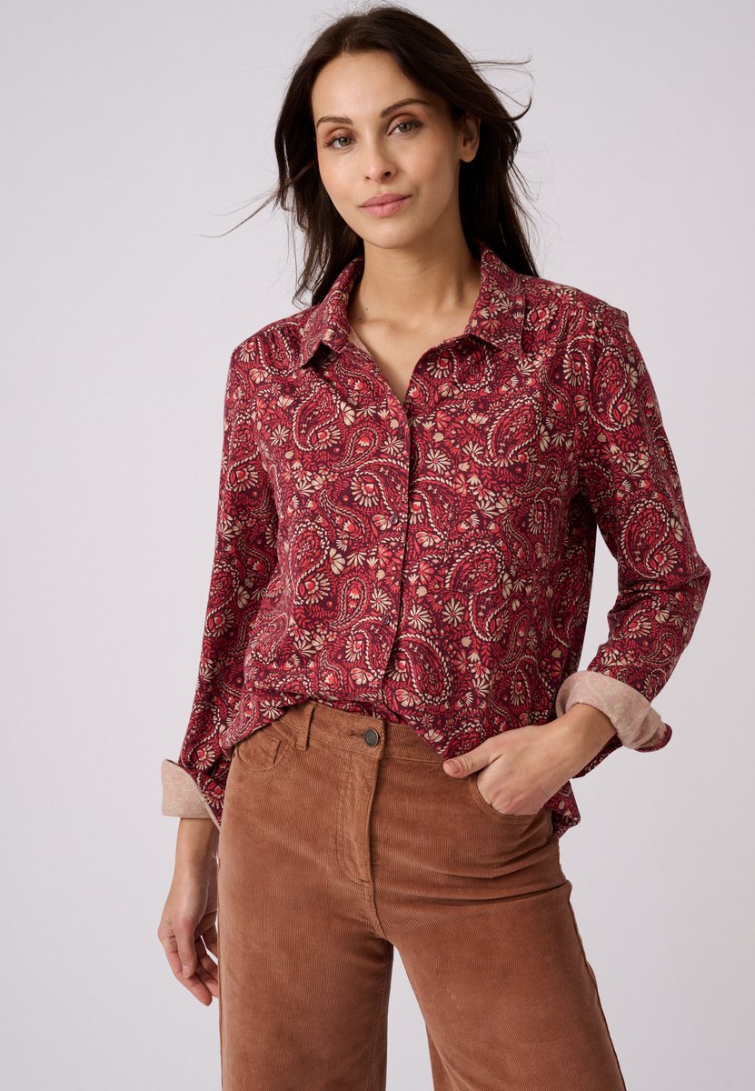 Damart - Overhemdblouse met print Thermolactyl - Dames - Rood - L