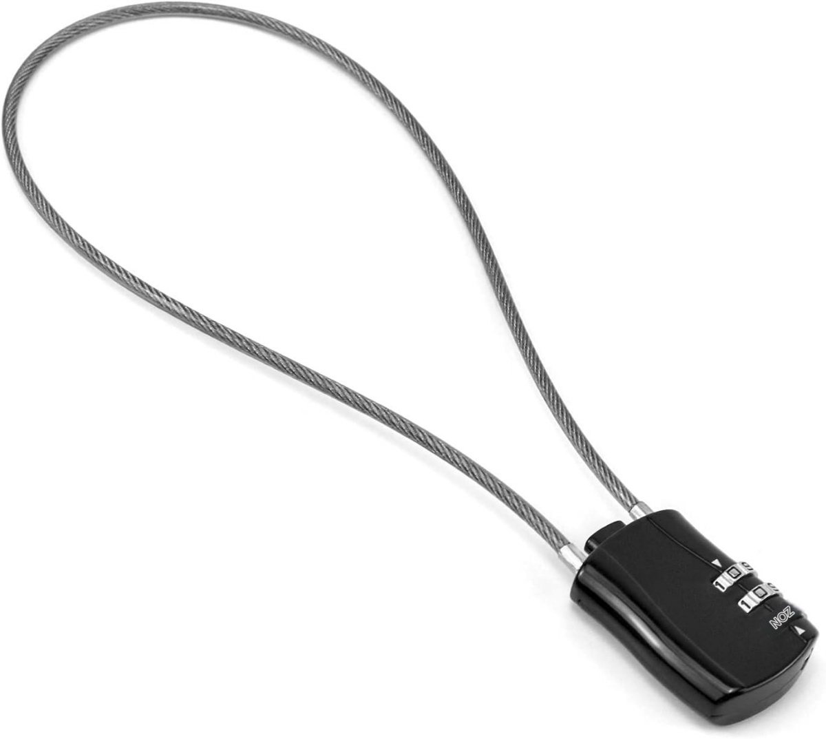 SSTRWGOOD Antidiefstalkabel - Retractabele Kabelslot met 3-Cijferige Combinatie - 41cm Stalen Kabel, Slotmaat 4x3cm - Weerbestendig & Krasvast - Geschikt voor Fiets, Motor, Snowboard en Bagage - ABS Materiaal