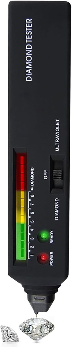 Diamanttester - met ultraviolet (UV) licht - professionele tester voor echte diamanten - voor juweliers en pandjesmakelaars