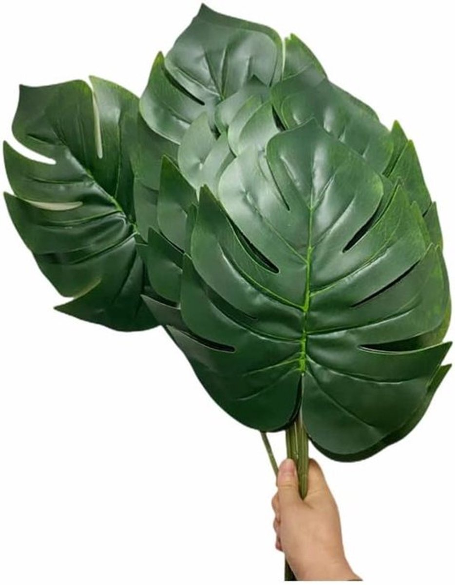 Kunstmatige Tropische Palmboombladeren - Groene Bladeren - Huisdecoratie - 10 Stuks 54,5 cm Grote - Groene Bladeren - Keukenfeest Bloemenarrangement - Bruiloftsdecoratie - Groen Blad.