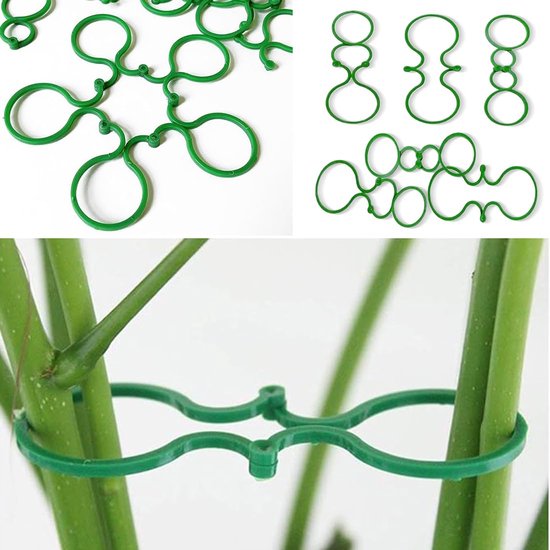 Pflantenclips - 100 stuks steunclips voor planten in groen — afbeelding 2