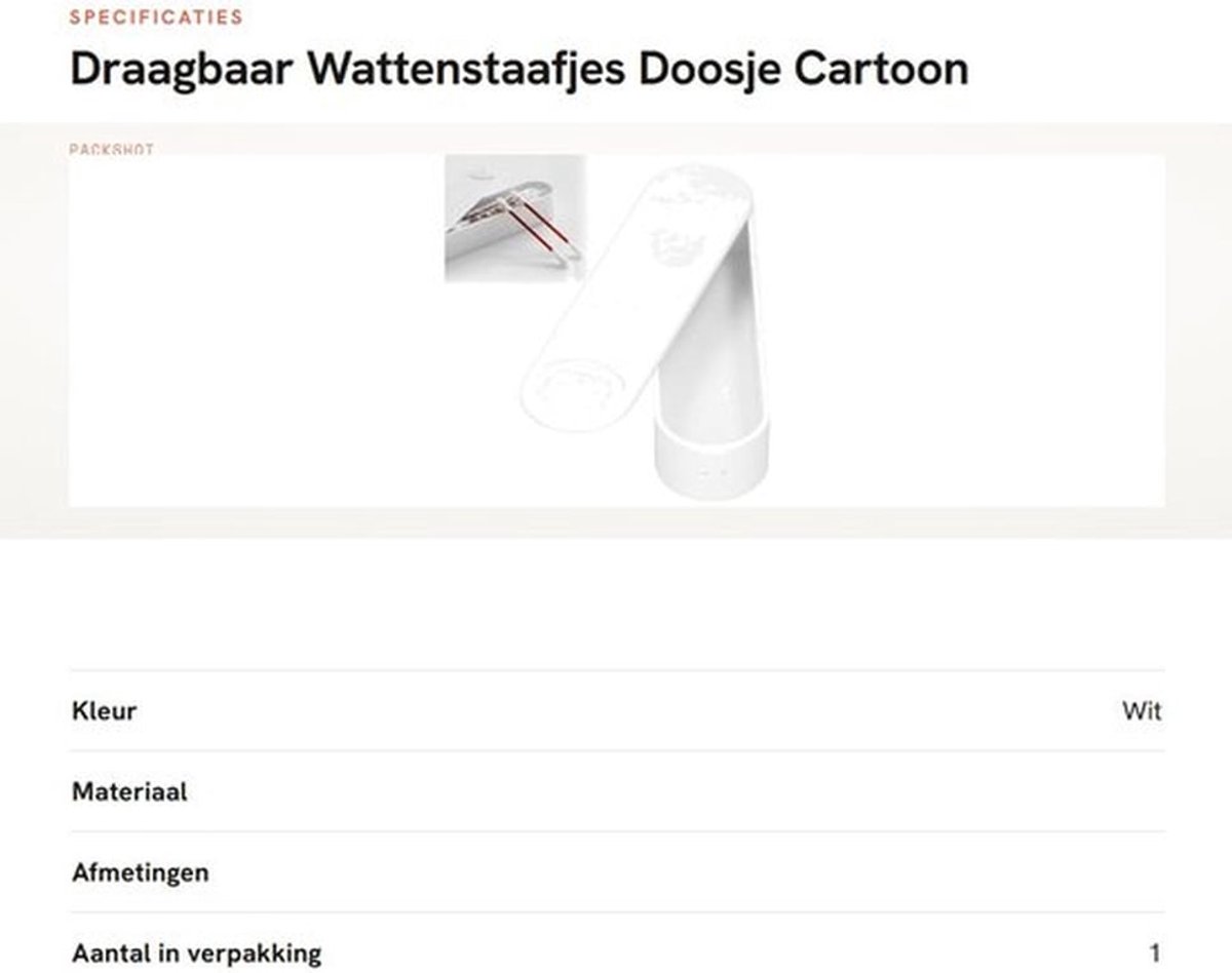 Wattenstaafjeshouder Duurzaam ABS - Mini Doos met Deksel - Draagbaar - Stofdicht - Voor Tandenstokers - Schattig Ontwerp - Opbergdoos