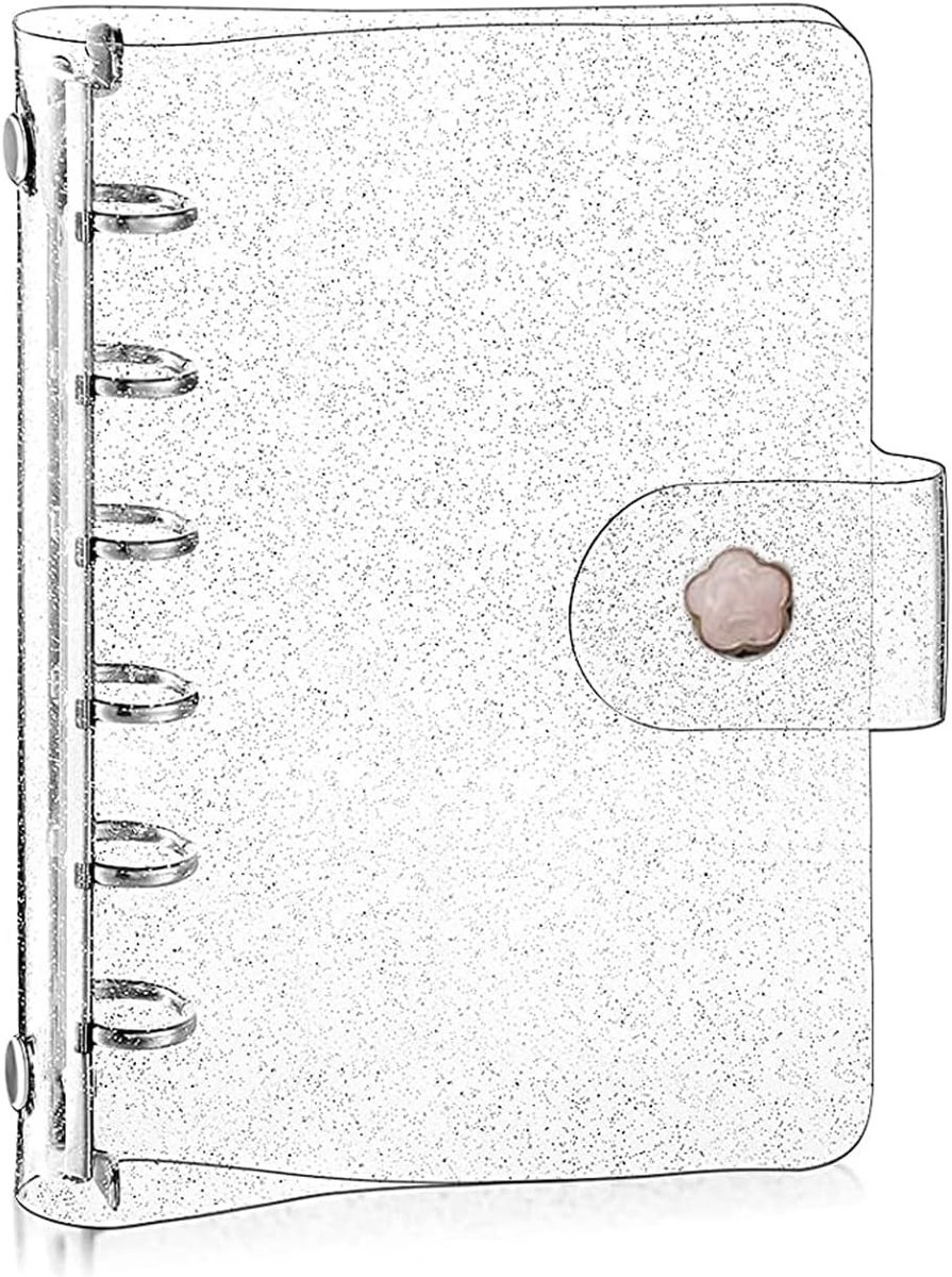 Transparante Ringbandhoes van Zacht PVC, 6-Gats Ringband, Herbruikbaar Notitieboek, Waterdichte Losbladige Map voor Planner, Dagboek, Kantoor en School