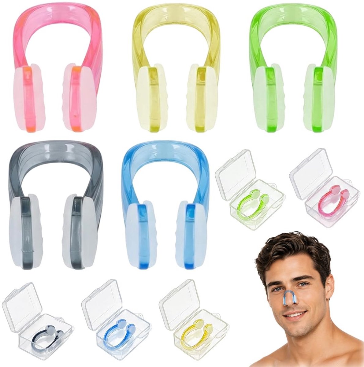 Solidchoice - Set van 10 Waterdichte Neusklemmen voor Zwemmen