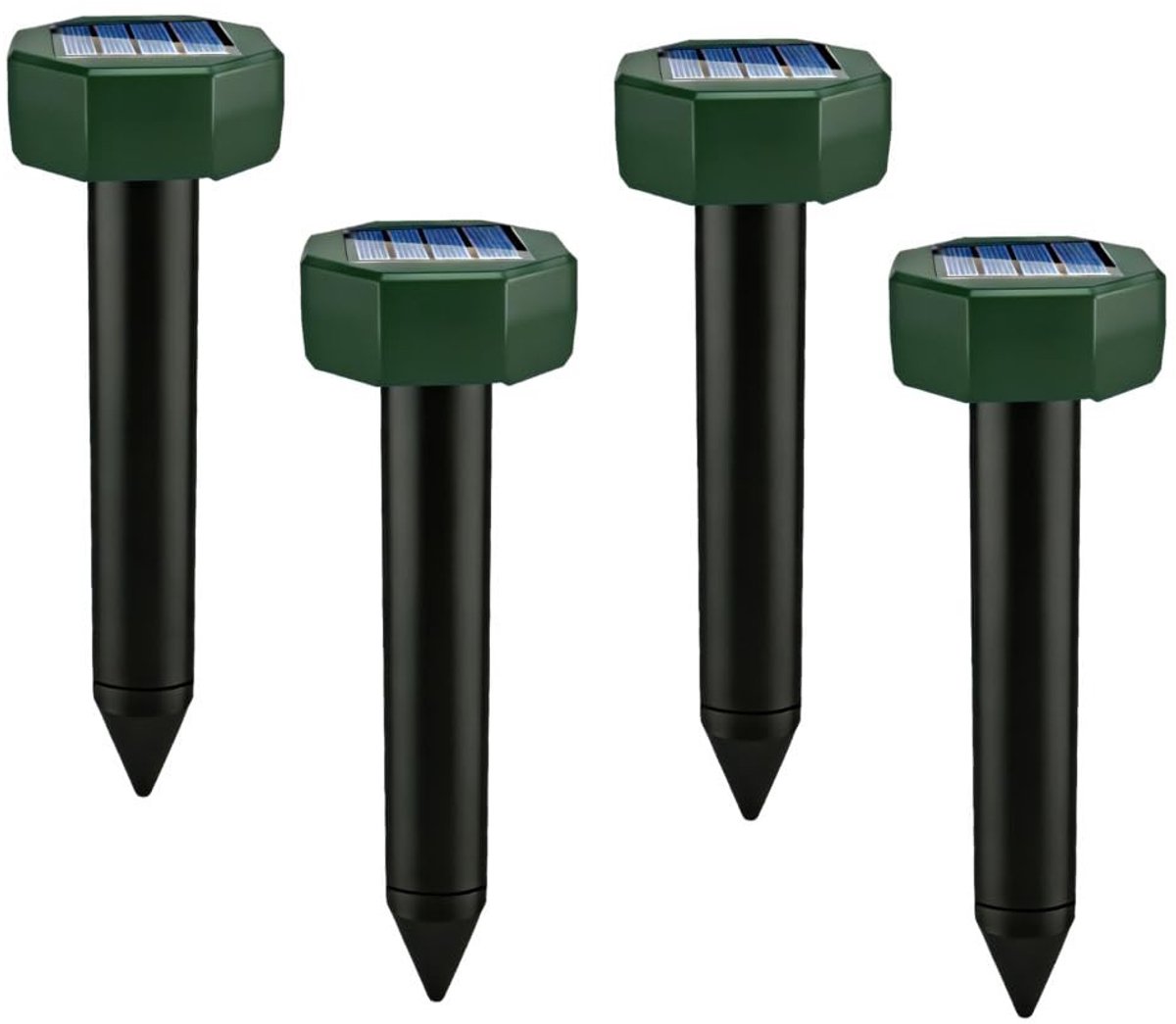 Solidchoice - 4x Ultrasone Mollenverjager op Zonne-energie voor Tuinbescherming
