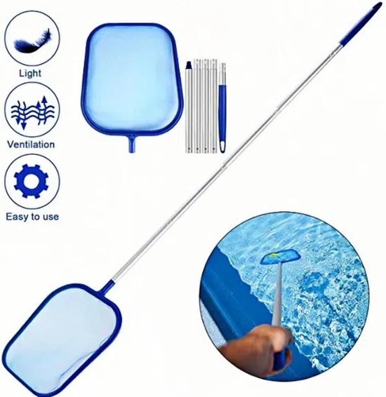 Zwembadnet met Telescoopstang - Aluminium - 120 cm - Fijn Nylon Net - Voor het Reinigen van Zwembaden — afbeelding 4
