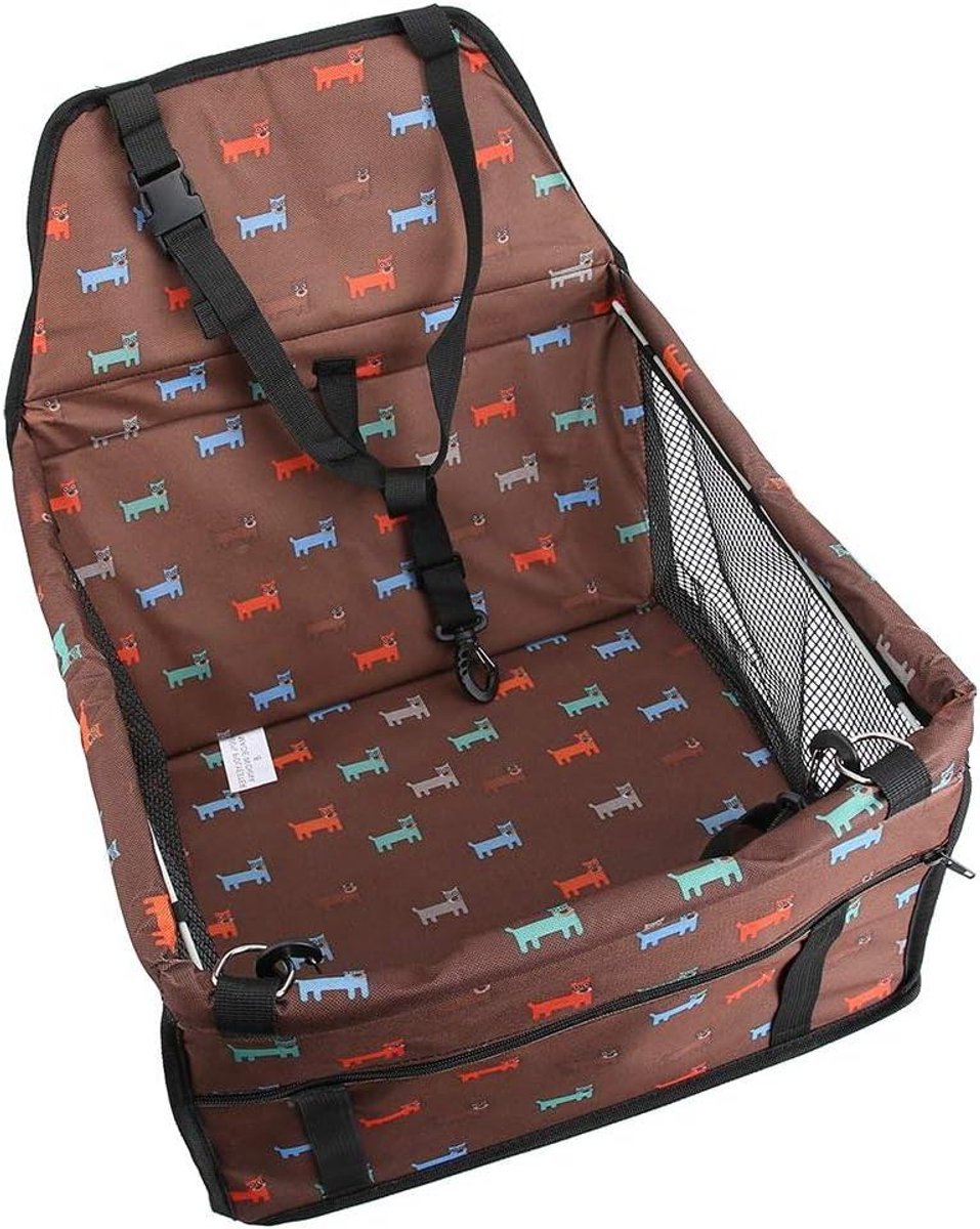 Huisdier autostoel - Reismand puppy - Veilig reizen - Opvouwbaar en waterdicht - 43 x 40 x 30 cm - Bruin