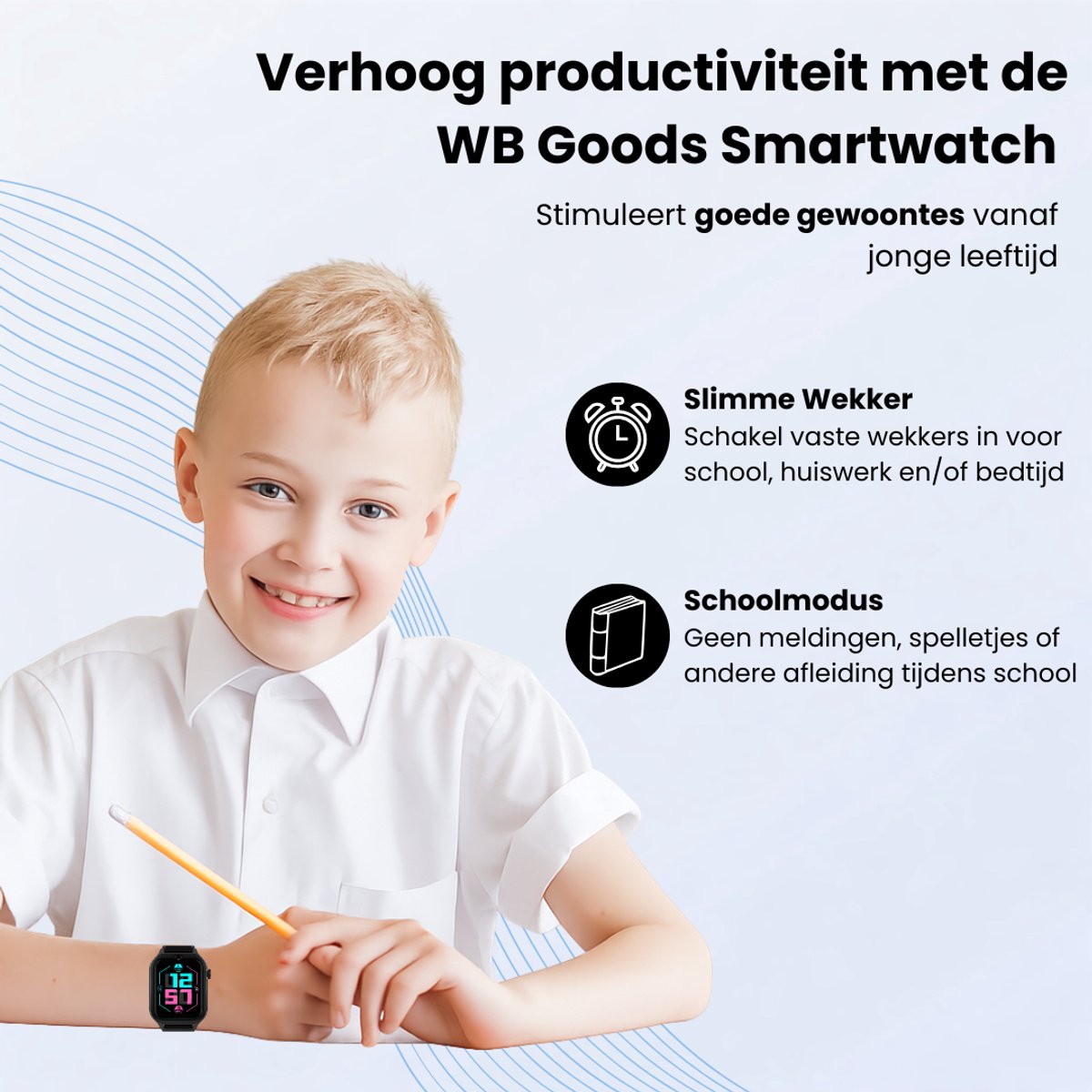 WB Goods Kinder Smartwatch - GPS Horloge Kind - Smartwatch Kinderen - Kinder GPS Tracker - 4G & SMS - Zwart - Met Nederlandse Taal thumbnail 3