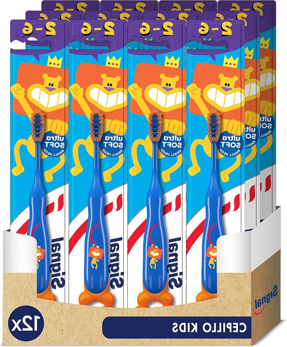 Kinder Tandenborstel - Poetsborstel - Dagelijkse Mondverzorging - Zachte Borstelharen - 12 Stuks - Meerdere Kleuren