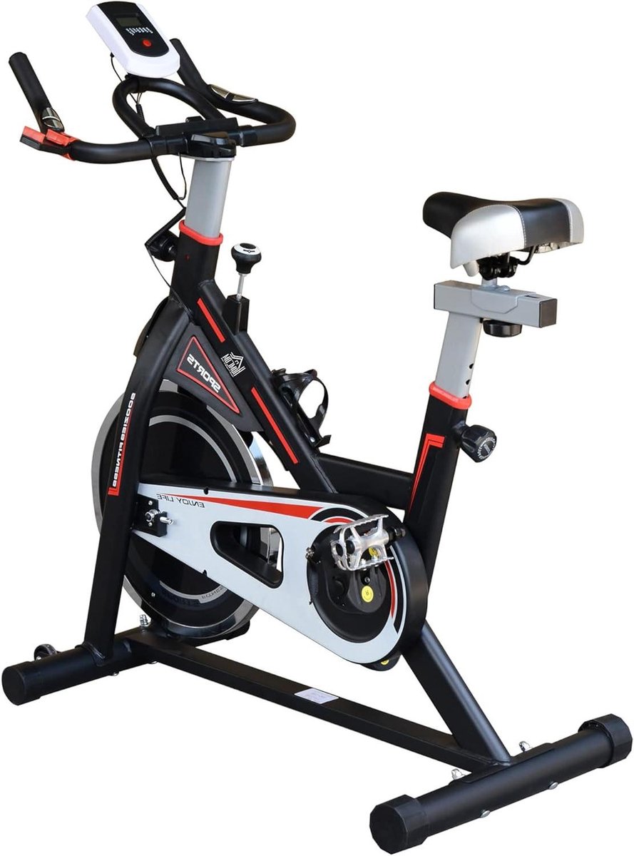 Hometrainer Fitnessfiets - Indoor Fiets - Thuistraining - 8 kg Vliegwiel - 103 x 48 x 115 cm - Zwart