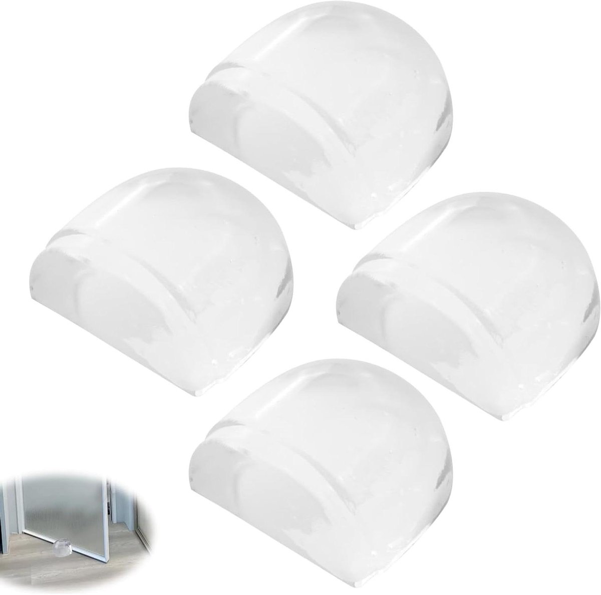 Deurstoppers Vloer - Wandbeschermers Deur - Muren Beschermen - Zelfklevend Transparant - 4 stuks - Transparant