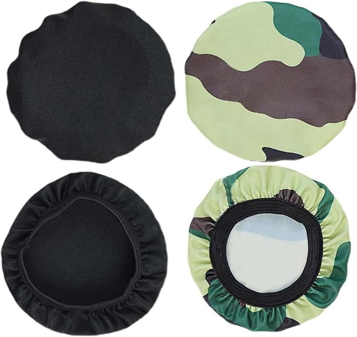 Hoofdtelefoonhoezen - Oorkussenhoezen Vervanging - Bescherming Hoofdtelefoon - Elastisch Ademend Stof - 9-11 cm Oorschelp - Zwart Camouflage