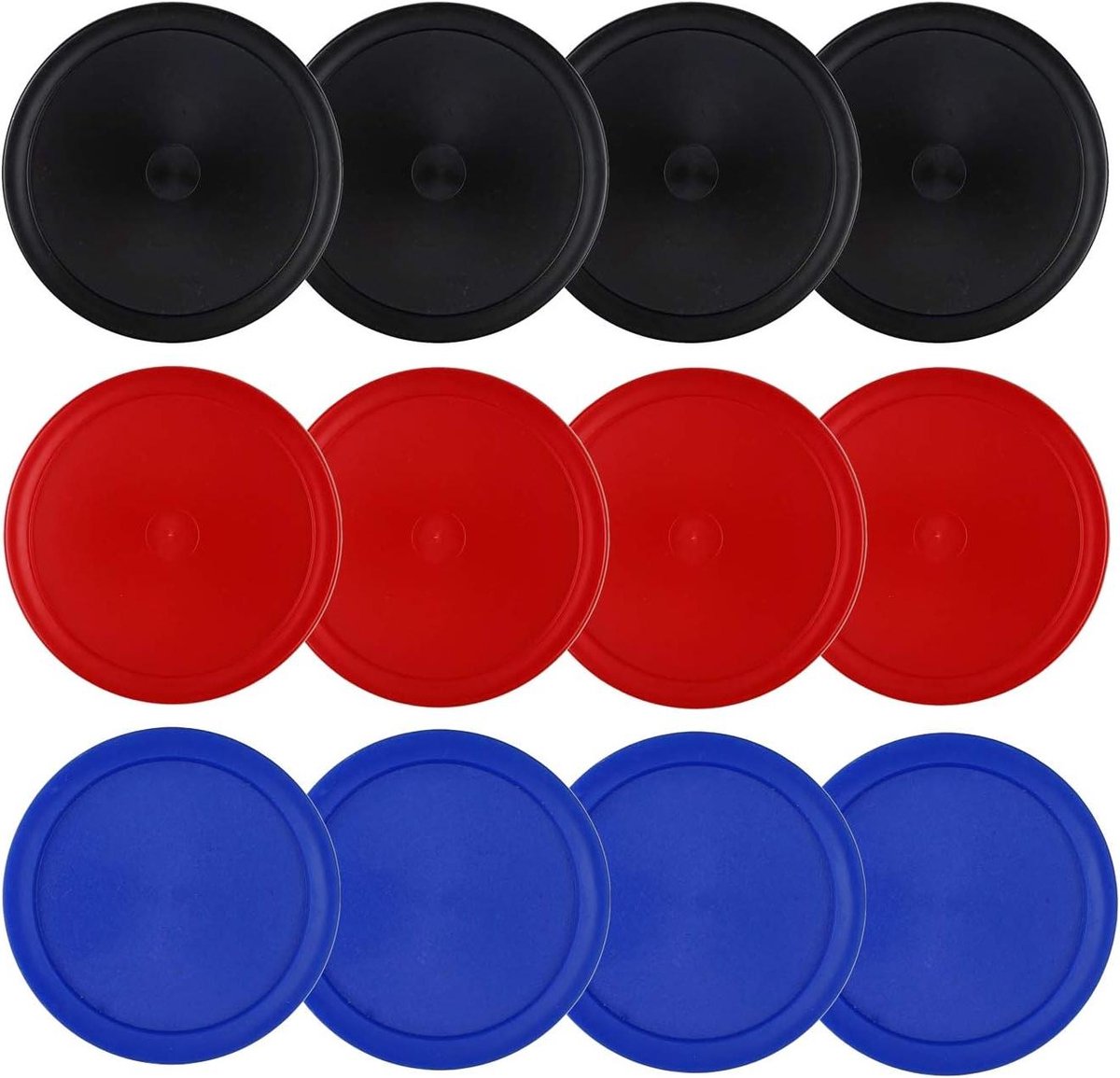 Air Hockey Pucks - Hockey Schijven - Tafelspel Plezier - Duurzaam ABS Materiaal - 25 Inch Diameter - Rood Blauw Zwart