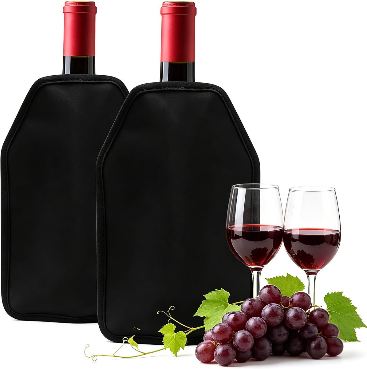2 stuks wijnkoelmanchet, koelmanchet, champagnefles, flessenkoeler, hoes voor onderweg, wijnmanchet, wijnflessenkoeler voor wijn, champagne, champagneflessen